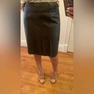 Dark brown genuine leather skirt Size 4